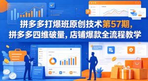拼多多打爆班原创技术第57期，拼多多四维破量，店铺爆款全流程教学-遨游资源库