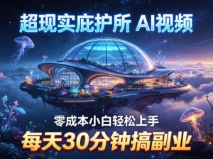 超现实庇护所AI视频项目拆解，零成本小白轻松上手，每天30分钟搞副业-遨游资源库