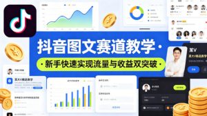 抖音图文赛道教学，某大V精选教学，新手也能快速实现流量与收益双突破-遨游资源库