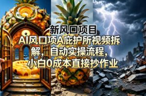 新风口项目AI庇护所视频拆解，自动实操流程，小白0成本直接抄作业-遨游资源库