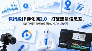保姆级IP孵化课2.0｜打破流量信息差，从定位到拍剪全流程落地，小白也能起号-遨游资源库
