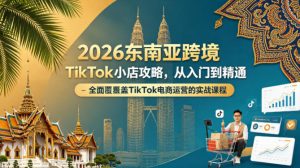 2026东南亚跨境TikTok小店攻略，从入门到精通、全面覆盖TikTok电商运营的实战课程（更新4月）-遨游资源库