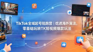 TikTok全域起号陪跑营｜吃透海外算法，零基础玩转TK短视频爆款玩法-遨游资源库