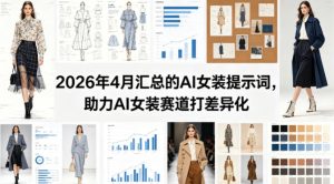 2026年4月汇总的AI女装提示词，助力AI女装赛道打差异化-遨游资源库