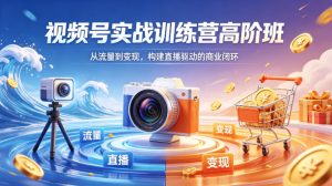 视频号实战训练营高阶班，从流量到变现，构建直播驱动的商业闭环（26年4月）-遨游资源库