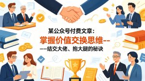 某公众号付费文章：掌握价值交换思维—-结交大佬、抱大腿的秘诀-遨游资源库
