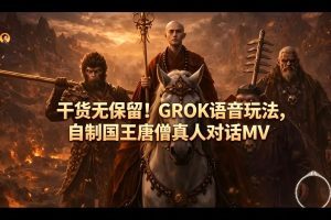 干货无保留！GROK语音玩法，自制国王唐僧真人对话MV-遨游资源库