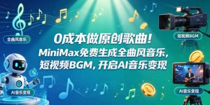 0成本做原创歌曲！MiniMax免费生成全曲风音乐，短视频BGM，开启AI音乐变现-遨游资源库