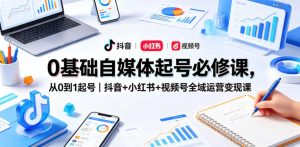 0基础自媒体起号必修课，从0到1起号｜抖音+小红书+视频号全域运营变现课-遨游资源库