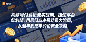 视频号付费投流实战课,抓住平台红利期,用最低成本撬动最大流量,从新手到高手的投流全攻略-遨游资源库