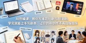 AI创编课,教你写爆款短剧与AI漫剧,学完就能上手写剧本,让你的AI创作不再自娱自乐-遨游资源库