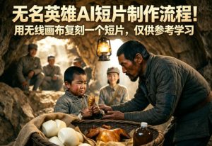无名英雄AI短片制作流程！用无线画布复刻一个短片，仅供参考学习-遨游资源库