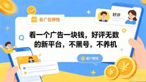 看一个广告一块钱,好评无数的新平台,不黑号,不养机,一部手机一天撸几十,可矩阵【揭秘】-遨游资源库