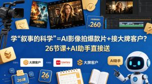 学《叙事的科学》=AI影像拍爆款片+接大牌客户？26节课+AI助手直接送【原创双语字幕】-遨游资源库