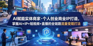 AI赋能实体商家·个人创业商业IP打造,掌握AI+IP+短视频+直播的全链路流量变现打法-遨游资源库
