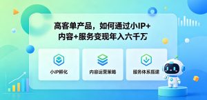 高客单产品,如何通过小IP+内容+服务变现年入六干W-遨游资源库