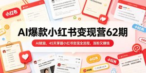 AI爆款小红书变现营62期2026年5月,AI赋能,45天掌握小红书变现全流程,涨粉又賺钱-遨游资源库