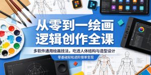 从零到一绘画逻辑创作全课,多软件通用绘画技法,吃透人体结构与造型设计,零基础轻松进阶接单变现-遨游资源库