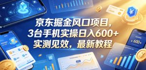 京东掘金风口项目，3台手机实操日入600+，实测见效，最新教程【揭秘】-遨游资源库