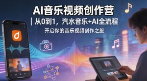 AI音乐视频创作营｜从0到1，汽水音乐+AI全流程，开启你的音乐视频创作之旅-遨游资源库