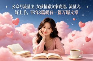 公众号流量主女孩情感文案赛道，流量大，好上手，平均3篇就有一篇万爆文章-遨游资源库