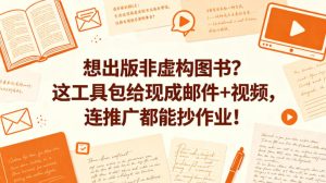 想出版非虚构图书？这工具包给现成邮件+视频，连推广都能抄作业！【原创双语字幕】-遨游资源库
