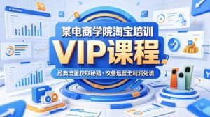 某电商学院淘宝培训VIP课程，各种经典有用的流量获取秘籍，改善运营产品没利润的处境（2026年5月）-遨游资源库
