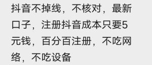 苹果手机抖音无限注册技术，不掉线不核对丨效果自测-遨游资源库