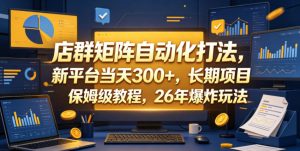 店群矩阵自动化打法,新平台当天300+,长期项目,保姆级教程,26年爆炸玩法【揭秘】-遨游资源库