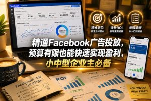 精通Facebook广告投放,预算有限也能快速实现盈利,小中型企业主必备【原创双语字幕】-遨游资源库