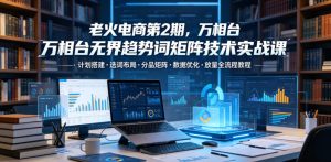 老火电商第2期,万相台无界趋势词矩阵技术实战课,计划搭建・选词布局・分品矩阵・数据优化・放量全流程教程-遨游资源库
