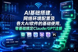 AI基础搭建,网络环境配置及各大AI软件的基础使用,零基础搞定Claude/GPT注册-遨游资源库