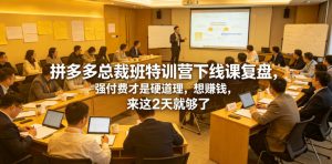 拼多多总裁班特训营下线课复盘，强付费才是硬道理，想賺钱，来这2天就够了-遨游资源库
