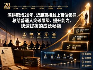 付费文章：深耕职场20年，近距离接触上百位领导，总结普通人突破层级、提升能力、快速提拔的成长秘籍（全网独家干货）-遨游资源库