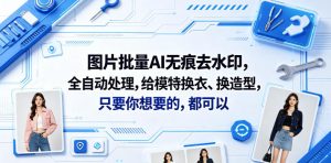 图片批量AI无痕去水印，全自动处理，给模特换衣、换造型，只要你想要的，都可以(软件+视频教程)-遨游资源库