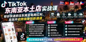 TikTok东南亚本土店实战课，帮你快速抓住东南亚电商红利，高效开启跨境賺钱新通道-遨游资源库