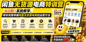 闲鱼无货源电商特训营，从0到1系统教学，帮你完整掌握闲鱼无货源电商的运营方法-遨游资源库