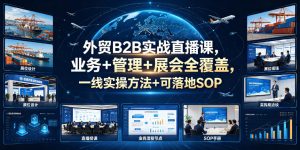 外贸B2B实战直播课，业务+管理+展会全覆盖，一线实操方法+可落地SOP-遨游资源库