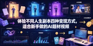 体验不同人生副本四种变现方式，适合新手做的AI题材视频-遨游资源库