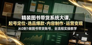 精装图书带货系统大课，起号定位・选品爆款・内容制作・运营变现，从0到1做图书带货账号，全流程实操教学-遨游资源库