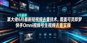 某大佬6月最新短视频去重技术，覆盖可灵即梦快手Omni视频号生视频去重实操-遨游资源库