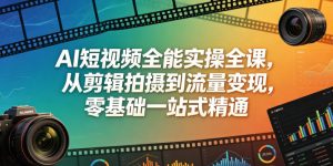 AI短视频全能实操全课,从剪辑拍摄到流量变现,零基础一站式精通-遨游资源库