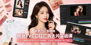 即梦2.0+剪映商业TVC口红广告大片实战课｜从分镜脚本创作到AI成片+后期精修，全流程打造品牌级产品广告-遨游资源库