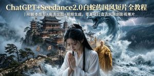 ChatGPT+Seedance2.0白蛇传国风短片全教程｜AI脚本撰写+高清出图+视频生成，零基础打造古风原创影视短片-遨游资源库