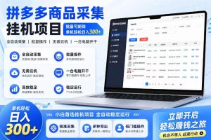 拼多多商品信息采集挂G项目,批量可矩阵,单机轻松日入300+,长期稳定【揭秘】-遨游资源库