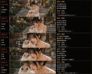 美女和猫故事提示词，人物一致性提示词+故事板-遨游资源库