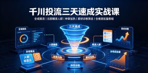 千川投流三天速成实战课｜全域推流、云图精准人群、种草加热、素材诊断筛选全维度起量教程-遨游资源库