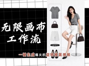 无限画布工作流，一键制作爆火的旋转换装视频，操作简单，零基础也能学会-遨游资源库
