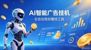 AI智能广告挂G,在家自动賺收益,全程无需人工操作、不用直播、不用拉人【揭秘】-遨游资源库