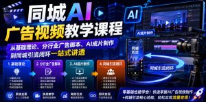 同城AI广告视频教学课程,从基础理论、分行业广告脚本、AI成片制作到同城引流闭环一站式讲透-遨游资源库